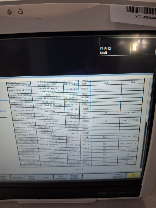 GE Healthcare Carescape B450 Post Anesthesia Care Patient Monitor