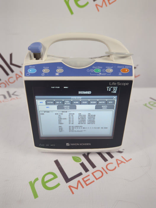 Nihon Kohden BSM-1733 Life Scope PT Transport Patient Monitor