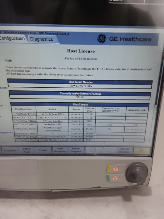 GE Healthcare Carescape B650 Post Anesthesia Care Patient Monitor