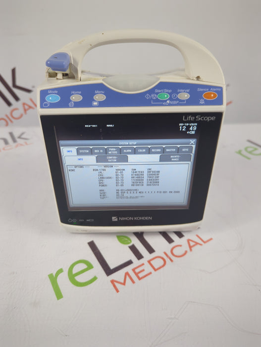 Nihon Kohden BSM-1733 Life Scope PT Transport Patient Monitor
