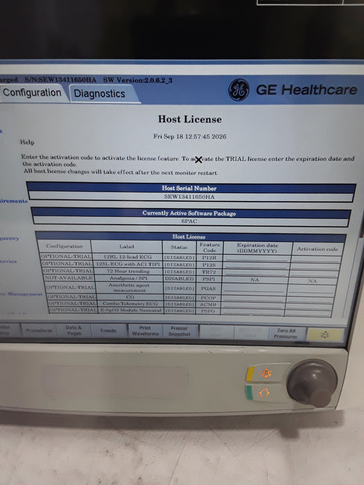 GE Healthcare Carescape B650 Post Anesthesia Care Patient Monitor