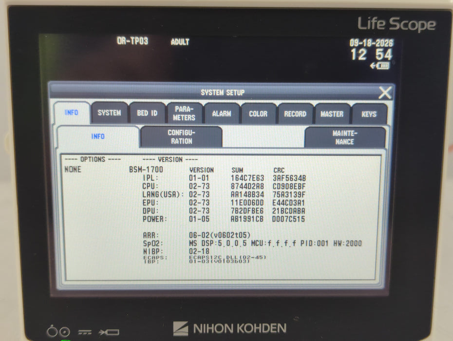 Nihon Kohden BSM-1733 Life Scope PT Transport Patient Monitor