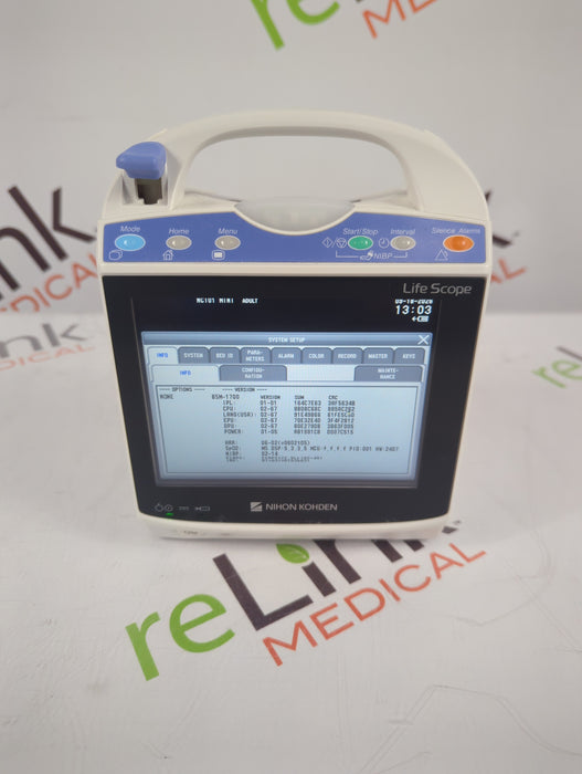 Nihon Kohden BSM-1733 Life Scope PT Transport Patient Monitor