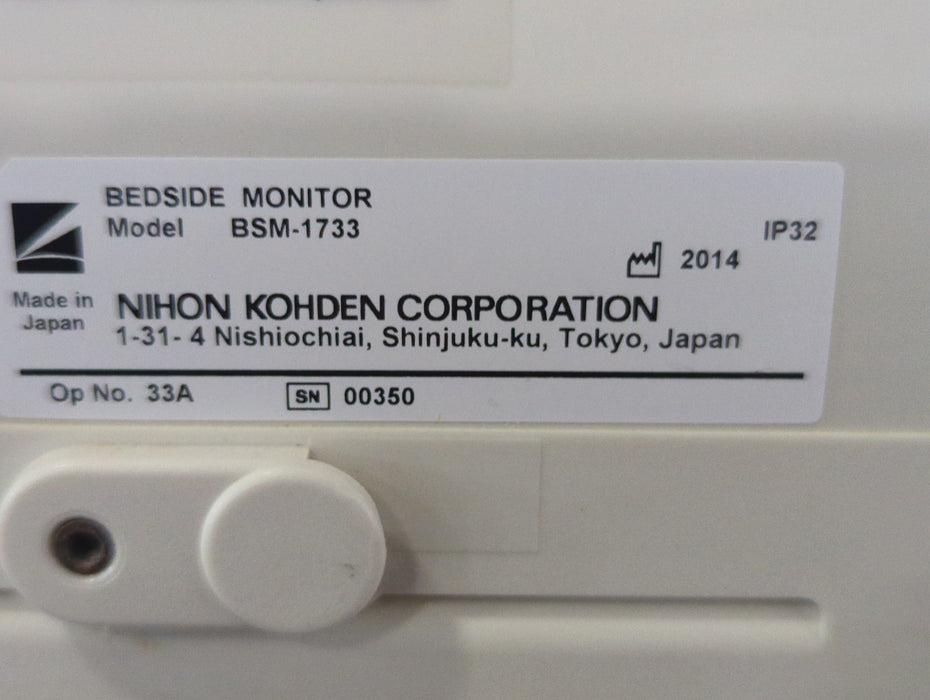 Nihon Kohden BSM-1733 Life Scope PT Transport Patient Monitor