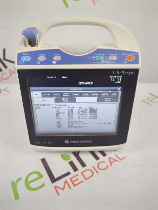 Nihon Kohden BSM-1733 Life Scope PT Transport Patient Monitor