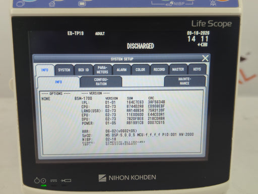 Nihon Kohden Nihon Kohden BSM-1733 Life Scope PT Transport Patient Monitor Patient Monitors reLink Online