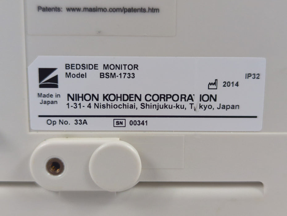 Nihon Kohden BSM-1733 Life Scope PT Transport Patient Monitor