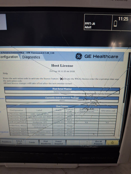 GE Healthcare Carescape B450 Post Anesthesia Care Patient Monitor