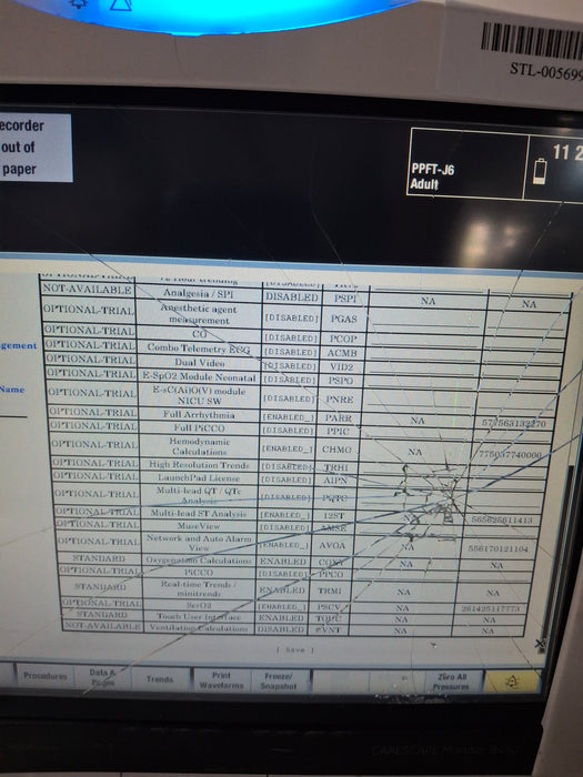 GE Healthcare Carescape B450 Post Anesthesia Care Patient Monitor
