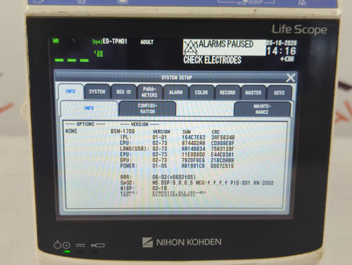 Nihon Kohden Nihon Kohden BSM-1733 Life Scope PT Transport Patient Monitor Patient Monitors reLink Online