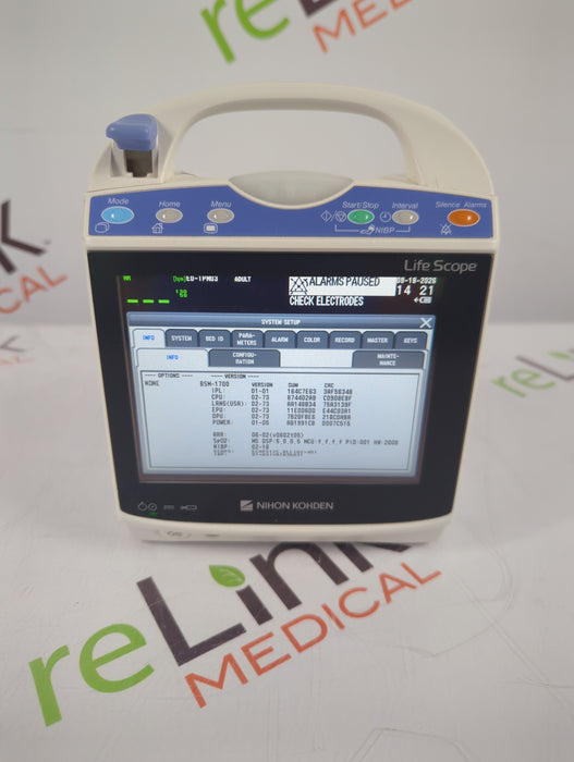 Nihon Kohden BSM-1733 Life Scope PT Transport Patient Monitor