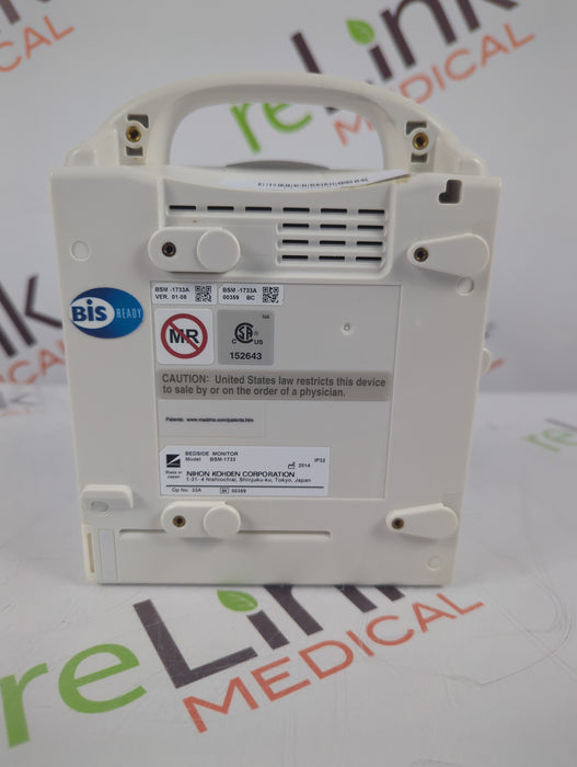 Nihon Kohden BSM-1733 Life Scope PT Transport Patient Monitor