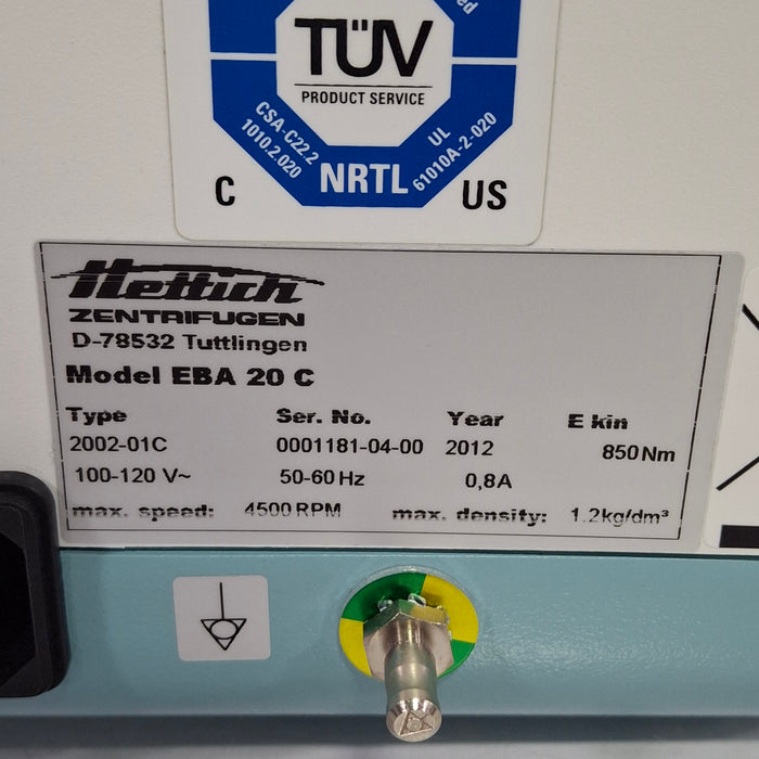 Hettich Instruments Zentrifugen EBA 20C Centrifuge