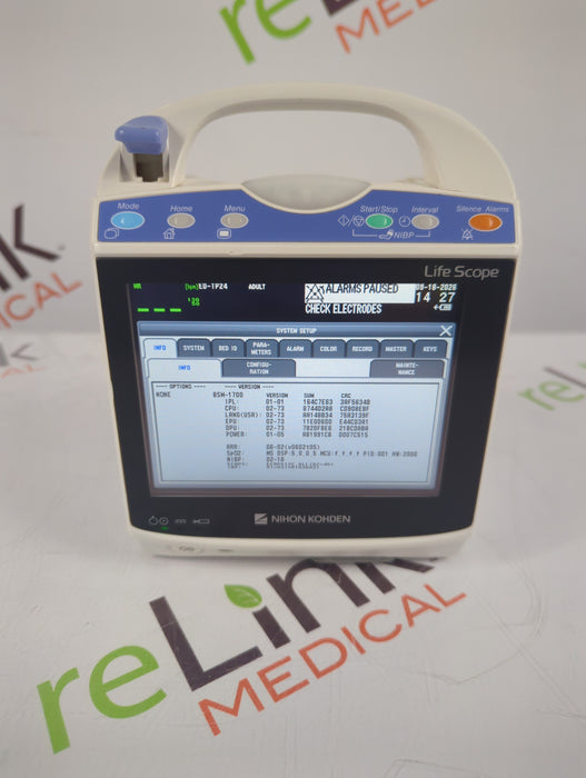 Nihon Kohden BSM-1733 Life Scope PT Transport Patient Monitor