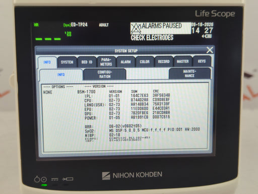 Nihon Kohden Nihon Kohden BSM-1733 Life Scope PT Transport Patient Monitor Patient Monitors reLink Online