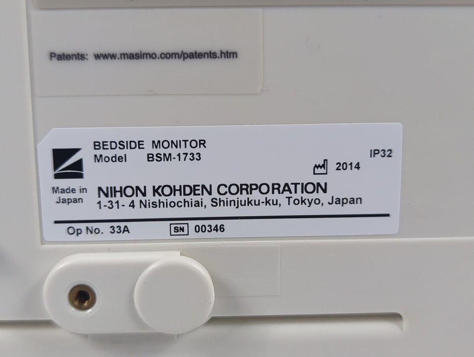 Nihon Kohden BSM-1733 Life Scope PT Transport Patient Monitor