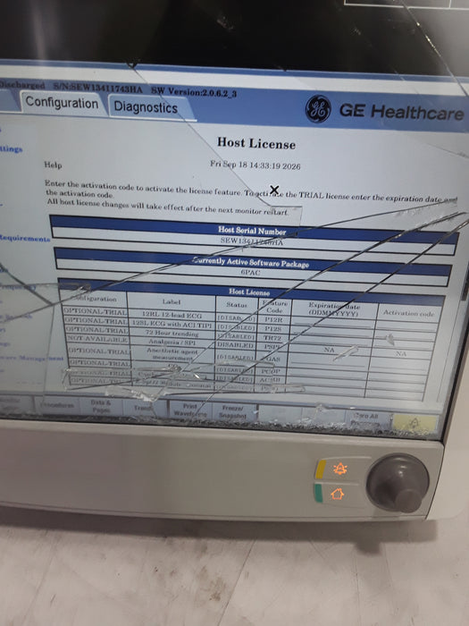 GE Healthcare Carescape B650 Post Anesthesia Care Patient Monitor