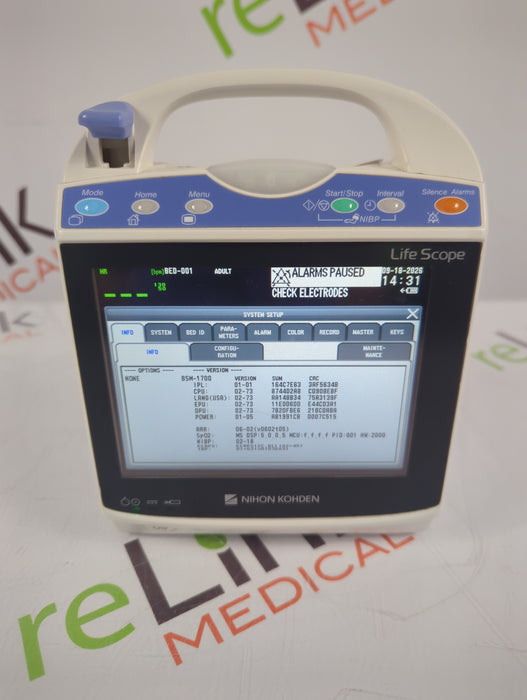 Nihon Kohden BSM-1733 Life Scope PT Transport Patient Monitor