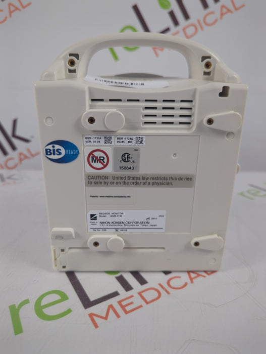Nihon Kohden BSM-1733 Life Scope PT Transport Patient Monitor