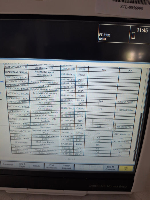 GE Healthcare Carescape B450 Post Anesthesia Care Patient Monitor