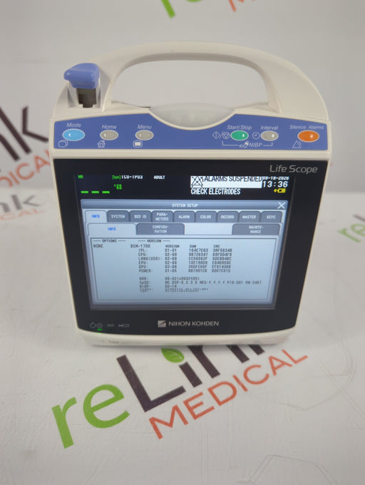 Nihon Kohden Nihon Kohden BSM-1733 Life Scope PT Transport Patient Monitor Patient Monitors reLink Online