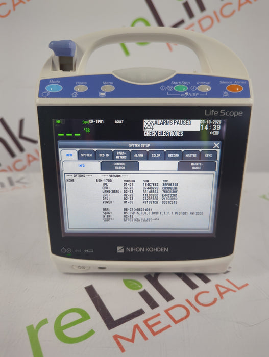 Nihon Kohden BSM-1733 Life Scope PT Transport Patient Monitor