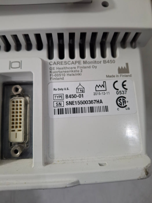GE Healthcare Carescape B450 Post Anesthesia Care Patient Monitor