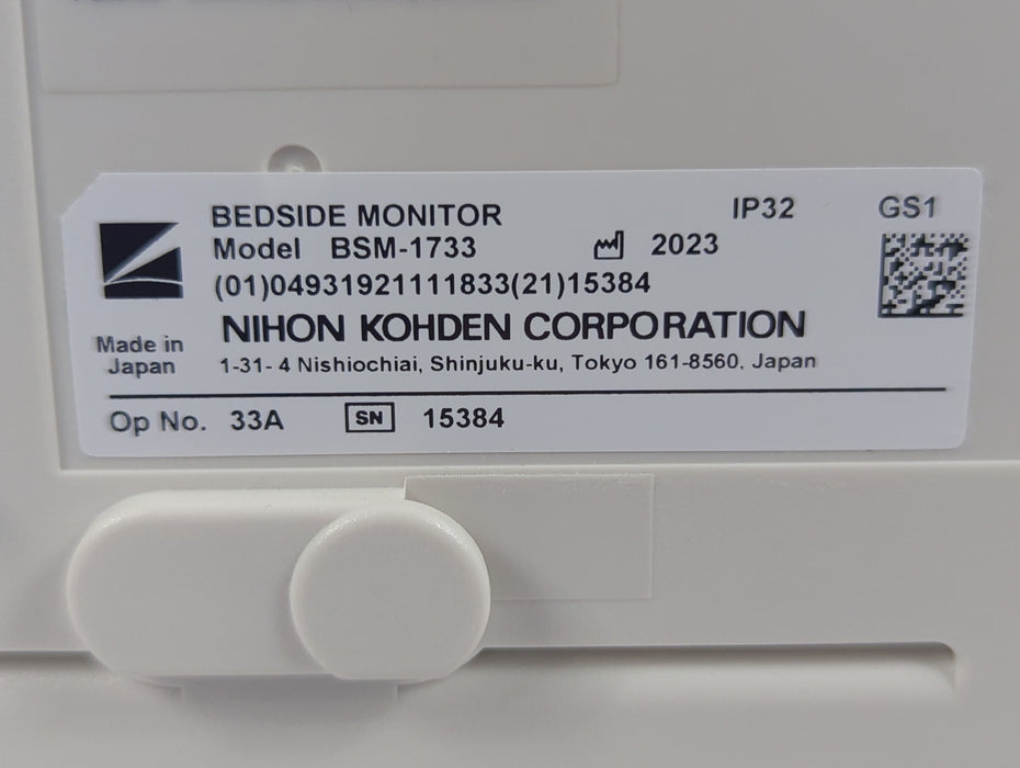 Nihon Kohden BSM-1733 Life Scope PT Transport Patient Monitor