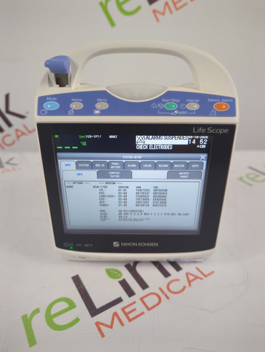 Nihon Kohden BSM-1733 Life Scope PT Transport Patient Monitor