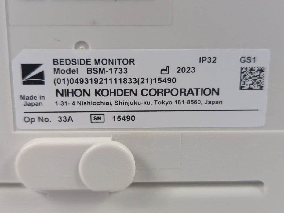 Nihon Kohden BSM-1733 Life Scope PT Transport Patient Monitor