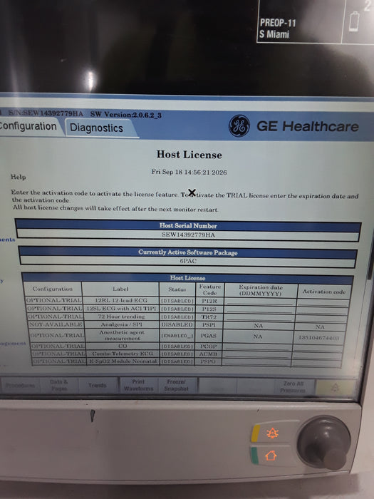 GE Healthcare Carescape B650 Post Anesthesia Care Patient Monitor