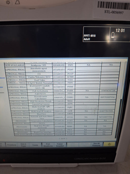 GE Healthcare Carescape B450 Post Anesthesia Care Patient Monitor