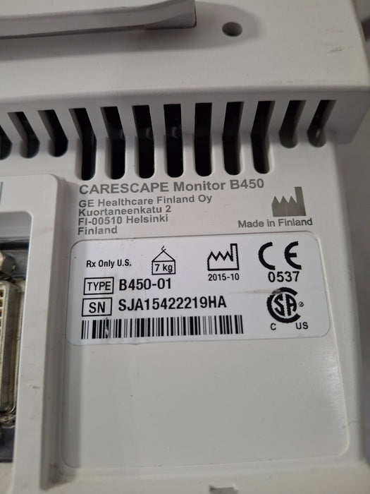GE Healthcare Carescape B450 Post Anesthesia Care Patient Monitor