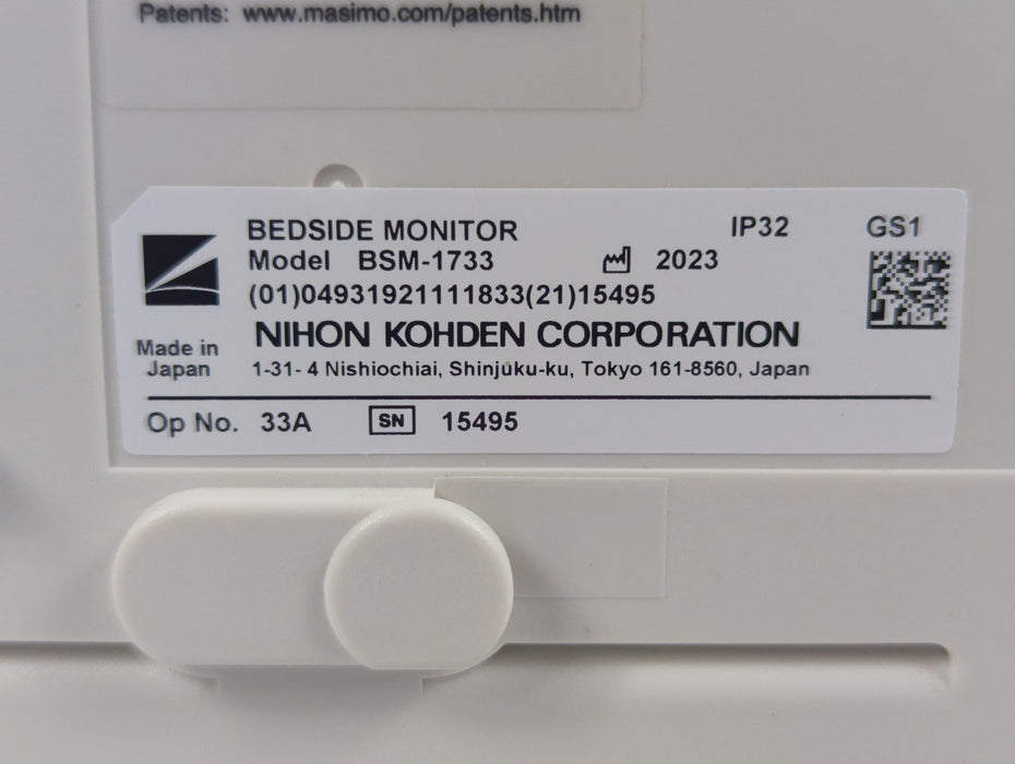 Nihon Kohden BSM-1733 Life Scope PT Transport Patient Monitor