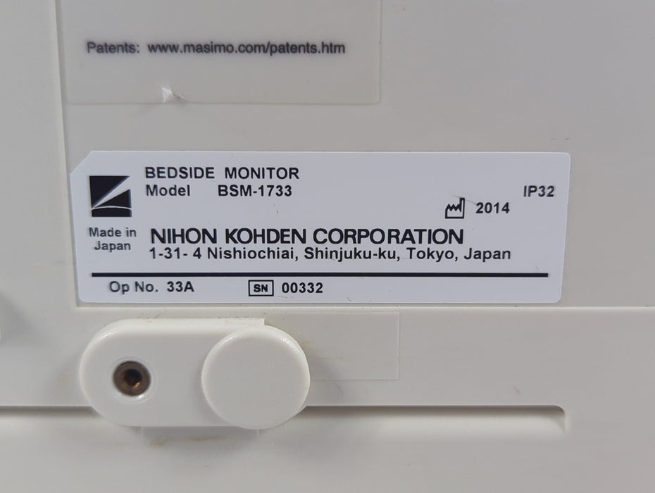 Nihon Kohden BSM-1733 Life Scope PT Transport Patient Monitor