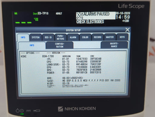 Nihon Kohden Nihon Kohden BSM-1733 Life Scope PT Transport Patient Monitor Patient Monitors reLink Online