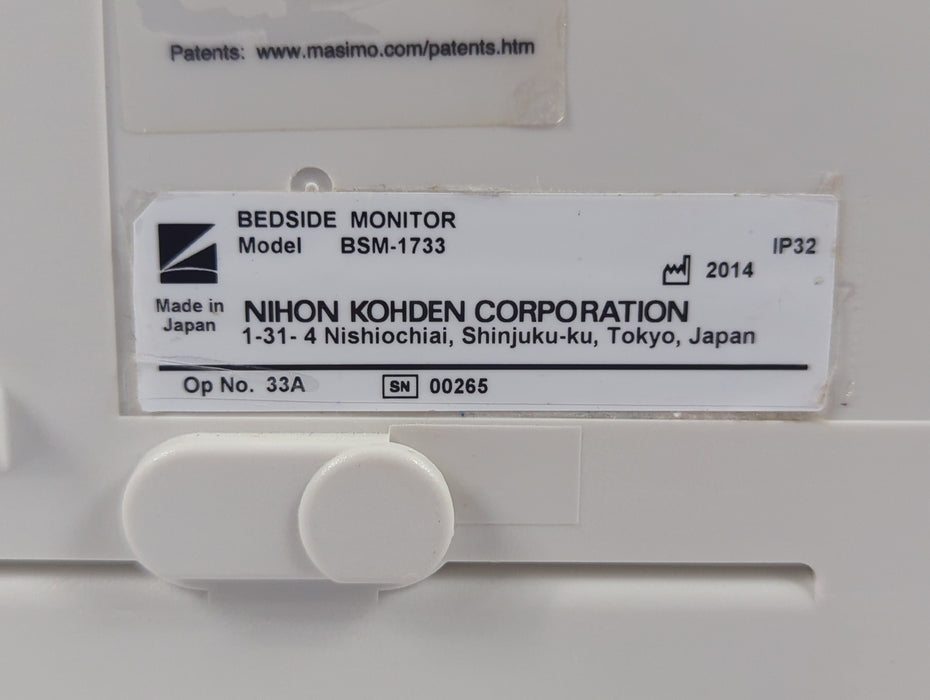 Nihon Kohden BSM-1733 Life Scope PT Transport Patient Monitor