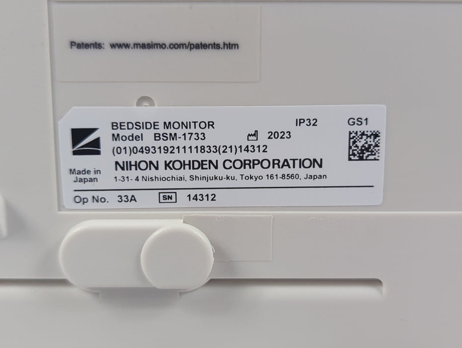 Nihon Kohden BSM-1733 Life Scope PT Transport Patient Monitor