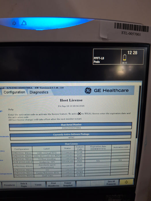 GE Healthcare Carescape B450 Post Anesthesia Care Patient Monitor