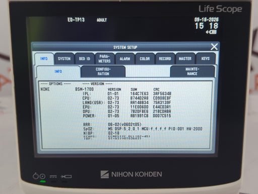 Nihon Kohden Nihon Kohden BSM-1733 Life Scope PT Transport Patient Monitor Patient Monitors reLink Online