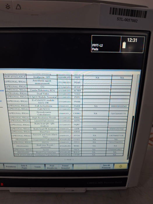 GE Healthcare Carescape B450 Post Anesthesia Care Patient Monitor