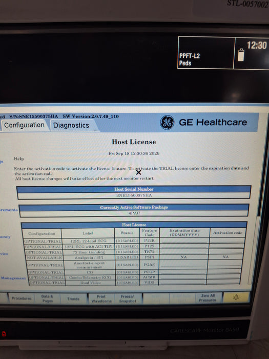 GE Healthcare Carescape B450 Post Anesthesia Care Patient Monitor