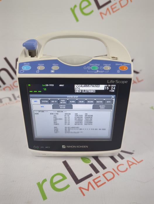 Nihon Kohden BSM-1733 Life Scope PT Transport Patient Monitor