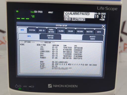 Nihon Kohden Nihon Kohden BSM-1733 Life Scope PT Transport Patient Monitor Patient Monitors reLink Online