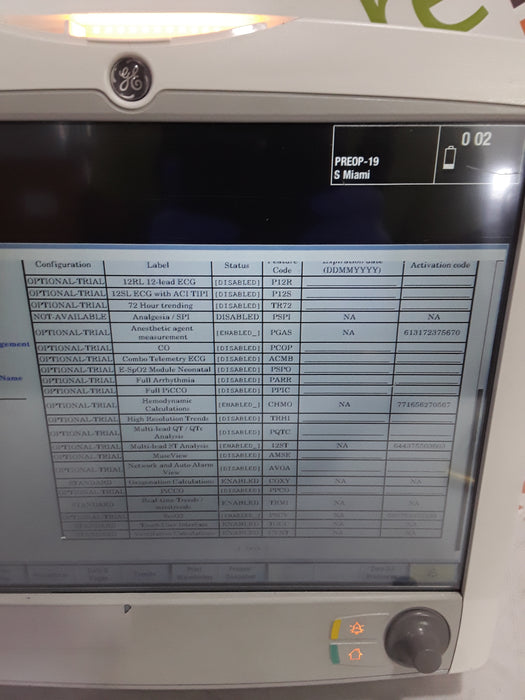GE Healthcare Carescape B650 Post Anesthesia Care Patient Monitor