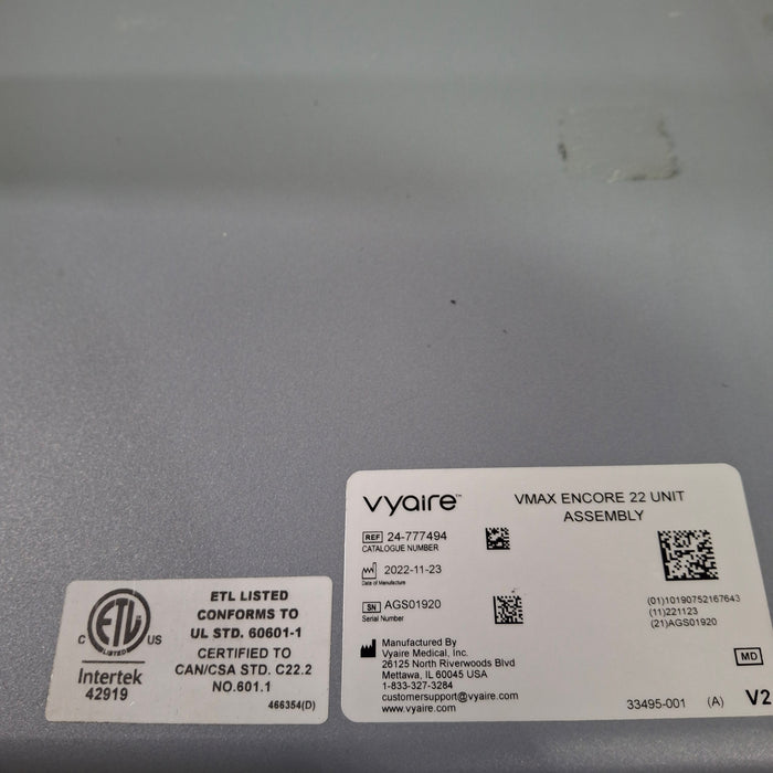 CareFusion 24-777494 Vmax Encore 22 Analyzer Assembly