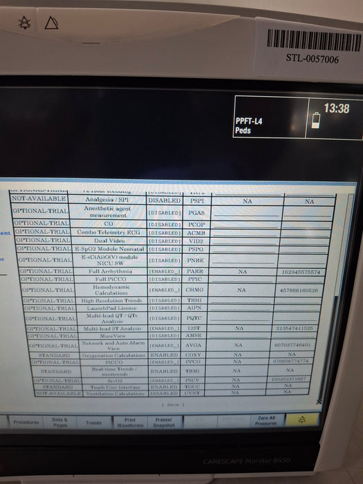 GE Healthcare Carescape B450 Post Anesthesia Care Patient Monitor
