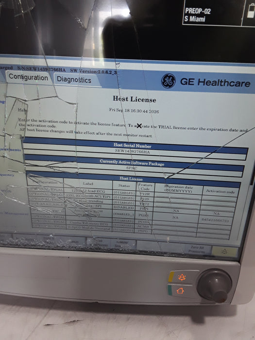 GE Healthcare Carescape B650 Post Anesthesia Care Patient Monitor