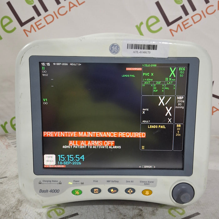 GE Healthcare Dash 4000 - GE/Nellcor SpO2 Patient Monitor