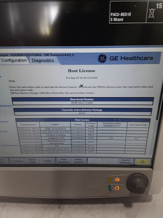GE Healthcare Carescape B650 Post Anesthesia Care Patient Monitor